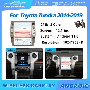 Carplay HD Экран Tesla Автомобильный мультимедийный плеер Android с GPS для Toyota Tundra 2014 2015 2016 2017 2018 2019 Радио Стерео головное устройство