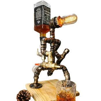 Робот-водопроводчик, украшение для настольной лампы в стиле ретро, Разделитель ликера