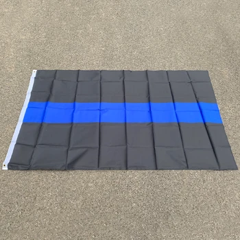 90 * 150 см Синие Полицейские Флаги США, Тонкая Синяя Линия Флага США, Бело-голубой Американский Флаг С Латунными Втулками
