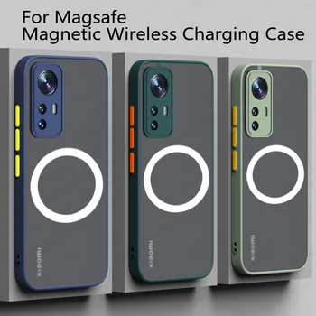 Для Magsafe Противоударные Чехлы Для Xiaomi 12T Pro Магнитная Беспроводная Зарядка Задняя Крышка Для Xiaomi 11T 12X 12s 12 Pro 12 lite Case