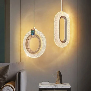 Современные светодиодные подвесные светильники с овальным хрусталем Golden Lights, креативная люстра в скандинавском стиле для столовой, домашнего декора, люстровых светильников