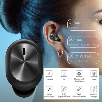 Bluetooth 5.0 F911 Мини-наушники Беспроводные с одним Bluetooth-наушником Macaron Color Ear, Совместимые стереонаушники-вкладыши Bluetooth
