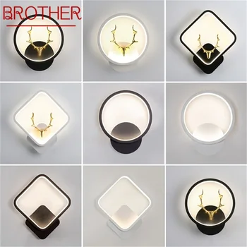 Креативные настенные бра BROTHER Nordic, современные светильники с головой оленя для дома, спальни в помещении