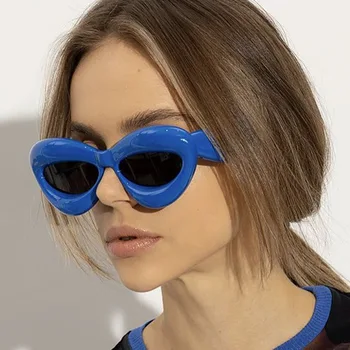 Очки вогнутой формы, персонализированные солнцезащитные очки в толстой оправе 