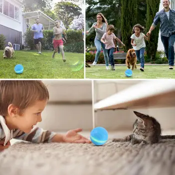 Водонепроницаемые USB-перезаряжаемые интерактивные умные шарики для домашних животных, кошек, собак, светодиодная игрушка-вспышка, автоматические аксессуары для домашних животных