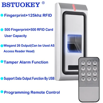 IP65 Водонепроницаемый 125 кГц RFID Биометрический Контроллер Доступа По Отпечаткам Пальцев 500 Карт Пользователя 500 Пальцев Считыватель Контроля Доступа К Двери WG 26
