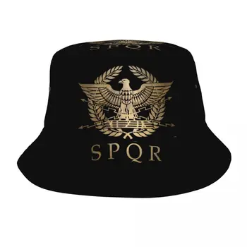 Стандартный щит Римской империи SPQR Шляпы-ведра для мужчин и женщин Пляжная солнцезащитная шляпа Уличная упаковка для спорта на открытом воздухе Рыболовные шляпы Bob Hat