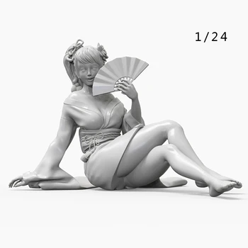 Фигурка из неокрашенной смолы в масштабе 1/24, фигурка гейши из коллекции