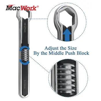 MacWork 9,5-дюймовый Гаечный ключ Многофункциональный Регулируемый Универсальный Гаечный ключ с двойной головкой Torx Гаечный ключ Ручной Инструмент для ремонта автомобилей