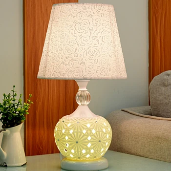 Настольная лампа прикроватная лампа для спальни современный креативный домашний кабинет керамический декоративный светильник с дистанционным управлением