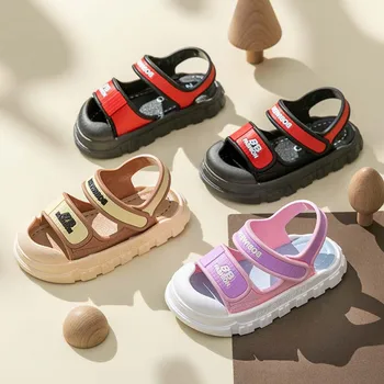 Новые детские сандалии для летних девочек с нескользящей мягкой подошвой, мультяшные Детские сандалии для маленьких девочек, Водонепроницаемая обувь для девочек, Размер 8 от 4 лет, Обувь для борьбы