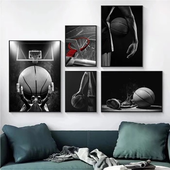 Рекламная алмазная роспись 5D DIY Кроссовки баскетболиста Черно-белый плакат Набор мозаики для вышивания стразами