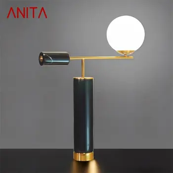 Настольная лампа ANITA Modern для спальни Креативный дизайн G4 Мраморная настольная лампа Home LED Декоративная для фойе Гостиной Спальни отеля