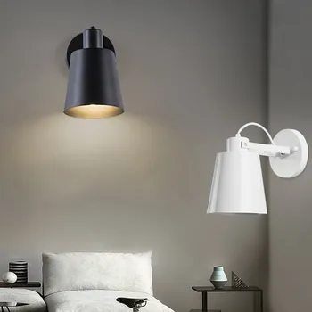 Современный светодиодный настенный светильник с поворотным железным светильником с одной головкой, светильник с дистанционным управлением, светильник для прохода, светильник для спальни, прикроватные лампы для коридора