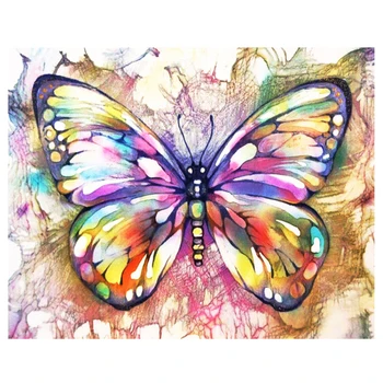 Красочная алмазная картина с бабочками Diy Алмазная вышивка Мозаика Наборы ручной работы Украшение дома с животным рисунком craft WG474