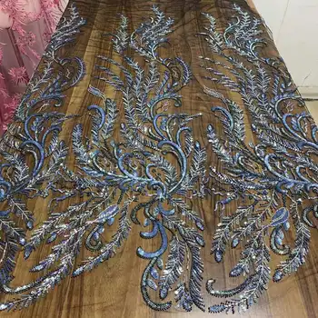 Высококачественная тяжелая вышитая бисером французская тюлевая сетка/бусины тюбик Вышивка Африканская ткань для вечернего платья Свадьба/вечеринка 4 кг