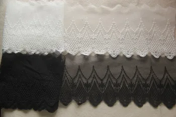 5 ярдов/лот, аксессуары для одежды из ткани своими руками, высококачественная кружевная отделка, вышивка, черный, белый, шириной 8 см.