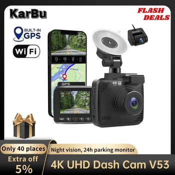 Видеорегистратор 4K GPS WIFI 24h Парковочный Монитор Dash Cam для Автомобильной Камеры DVR Para Coche Mini Kamera Samochodowa Rejestrator Видеорегистраторы Для автомобилей