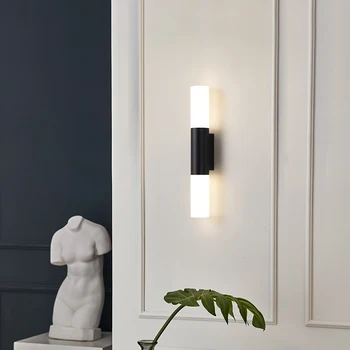 Современный простой настенный светильник FKL для гостиной, спальни, прохода, внутреннего бытового светодиодного черного настенного светильника