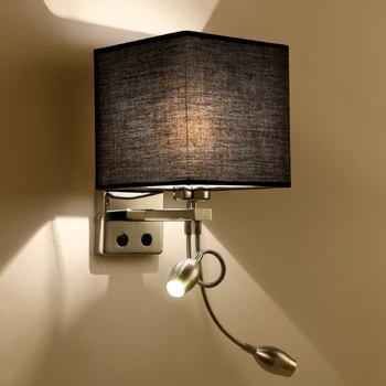 Современный настенный светильник gooseneck с абажурами, настенные прикроватные лампы для чтения, 1/2 светильника, регулируемые светильники для ламп для чтения