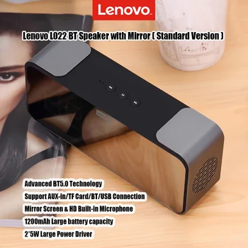 Оригинальный динамик Lenovo L022 Портативные беспроводные колонки Bluetooth Бас TF карта AUX FM аудиоплеер Беспроводной громкоговоритель с микрофоном