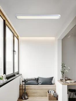 Потолочный светильник с ультратонкой полосой, современный простой коридорный светильник, чрезвычайно простая настольная лампа, Роскошный прямоугольный потолок