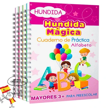 Испанские волшебные книги, изучающие цифры на испанском языке, надписи для детей, Многоразовая тетрадь для занятий магией, набор для письма Монтессори