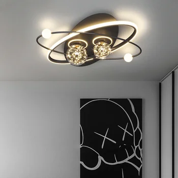 Люстры, светодиодный потолочный светильник в скандинавском черно-белом стиле для главной спальни, кабинета, индивидуальность, креативный дизайн, лампы для декора помещений