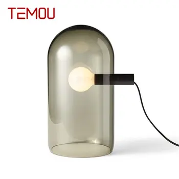 Настольная лампа TEMOU Postmodern LED Простая Прикроватная Стеклянная Винтажная настольная лампа для домашнего декора гостиной спальни