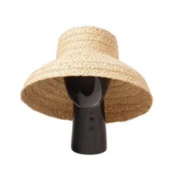 Новая винтажная соломенная шляпа рыбака в форме колокола с большой оправой от ветра Хепберн, женская модная элегантная шляпа из лафита, солнцезащитная пляжная шляпа