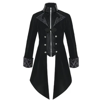 Мужская ветровка, весенне-осенний новый смокинг в средневековом ретро стиле средней длины, пальто большого размера