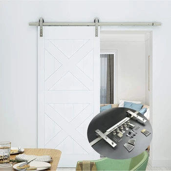 DIYHD 6-футовая матовая фурнитура для раздвижных дверей сарая с двусторонним механизмом, комплект для мягкого закрывания