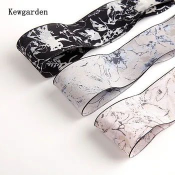 Kewgarden 10 ярдов ленты с принтом для одежды, подарочной коробки, цветочного украшения, аксессуаров для волос, зажима, ювелирных изделий ручной работы