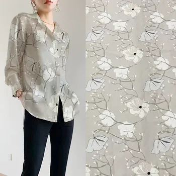 Высококачественная Индивидуальная Летняя Высококачественная Шелковая Стрейч-Атласная Ткань с цифровой Печатью для Одежды Cheongsam Dress Silk Fabrics