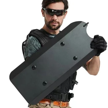 Вооруженный щит для самообороны из алюминиевого сплава, обучение тактической защите патруля спецназа (Стиль со светом)