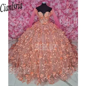 Розовые Пышные Платья Бальное Платье С открытыми Плечами Тюлевые Аппликации Из Бисера Мексиканские Сладкие 16 Платьев 15 Anos