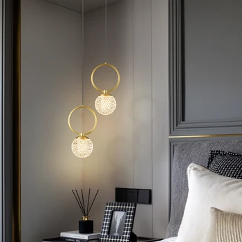 Современный медный подвесной светильник TEMAR, светодиодная люстра из золотой латуни, простой и классический креативный декор для дома, Прикроватной тумбочки в спальне
