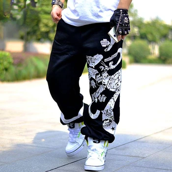 Новые модные повседневные спортивные тренировочные брюки для фитнеса в стиле хай-стрит, мужские свободные брюки в стиле хип-хоп с надписями Oversize