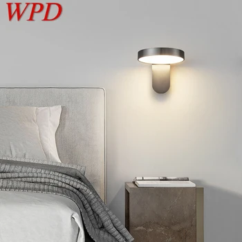 WPD Современный Медный Настенный Светильник LED 3 Цвета Простое Креативное Латунное Бра для Домашней Спальни Прикроватный Декор Кабинета