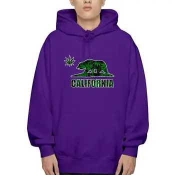 California Republic Толстовка Weed Bear С капюшоном для курильщиков травки Летняя Теплая Хипстерская Толстовка С капюшоном Мужской Пуловер в летнем стиле
