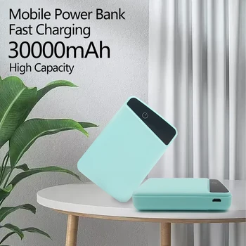 Новый Портативный Внешний Аккумулятор Power Bank емкостью 30000mAh Для Быстрой Зарядки, Для Портативного Зарядного Устройства iPhone Power Bank