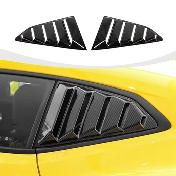 Жалюзи на боковые стекла с рисунком из углеродного волокна для Chevrolet Camaro 2017-2023 Аксессуары для жалюзи из АБС-пластика из углеродного волокна