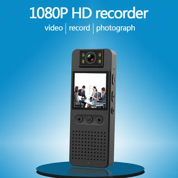 Небольшая видеокамера с 1,4-дюймовым светодиодным экраном, Задняя клипса, Ночной видеомагнитофон, широкоугольный объектив, обнаружение мобильных устройств для записи видео и аудио