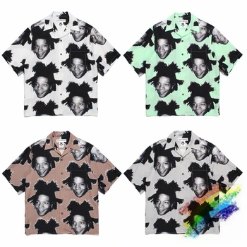 Новые Рубашки с принтом Головы WACKO MARIA Для Мужчин И Женщин, Высококачественная Гавайская рубашка, Топ, Футболка