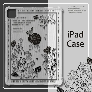 Для iPad 2022 Air 4 5 10,9 3 10,5 2021 2020 10,2 Pro 11 Дюймов Подушка Безопасности С Розовыми Буквами Силиконовый Чехол От падения Для iPad Mini 6 Shell