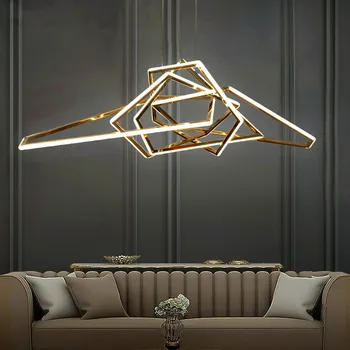 Современная светодиодная люстра Lustre Gold, освещение гостиной, Светодиодная люстра, Лампа для домашнего декора, Подвесной светильник, Подвесной светильник