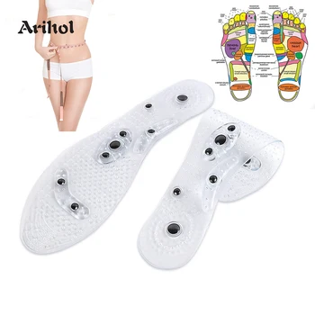 Arihol Мужская Женская магнитная массажная стелька для похудения обуви, Амортизирующая вставка, Магнитная гелевая прозрачная подошва для обуви