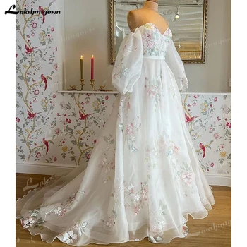 Элегантное свадебное платье с цветами в виде сердца, свадебное платье из органзы со съемным рукавом, сшитое на заказ Свадебное платье vestido de novia