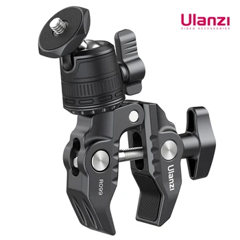 Ulanzi R099 Super Clamp с мини-шаровой головкой 360 ° Быстроразъемный зажимной кронштейн Крепление для штатива 1/4 Винтовой зажим для зеркальной камеры Gopro