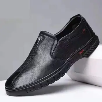 Мужская деловая обувь из искусственной кожи с мягким верхом и низом повседневного размера 39-44